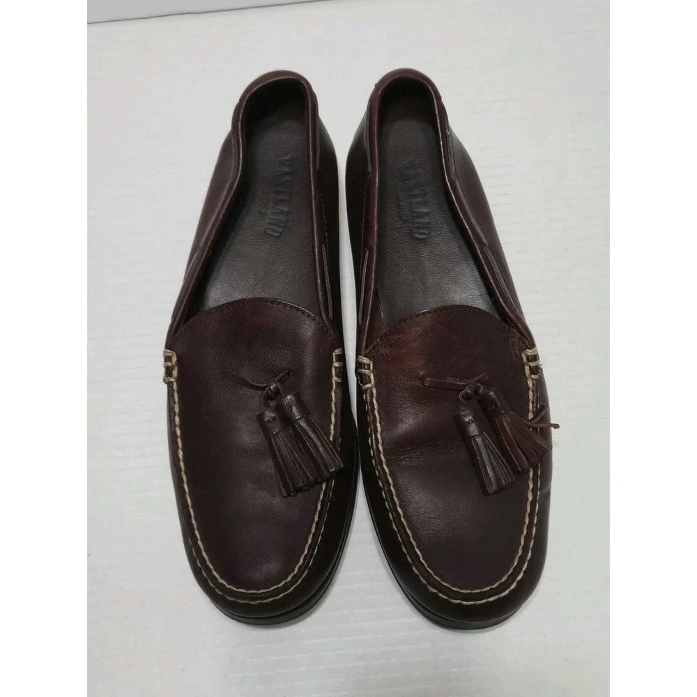 Eastland Mens 10 M Tassel Loafers Brown Leather Slip On Dress Shoes